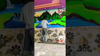 wall painting design room 🖌️ #art #wall #painting