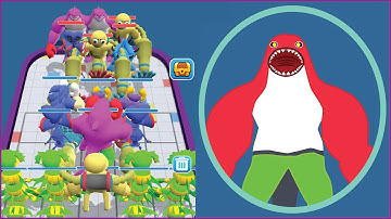 Merge Master Blue Monster: Funny Game All Levels (iOS,Android) Part 12 - BOSS Shark Monster