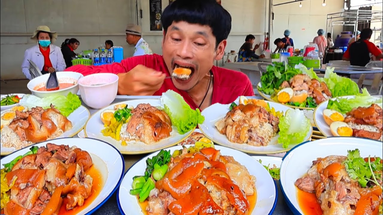 ข้าวขาหมูน้ำจิ้มรสเด็ดแซ่บคักขนาดครับพี่น้องMUKBANG EATING SHOW/โก้อีสานพาแดก