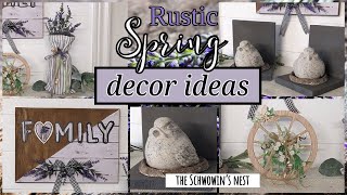 NEW RUSTIC FARMHOUSE SPRING DECOR IDEAS!!~Dollar Tree Bird Bookends~Wagon Wheel Spring DIY Craft Kit