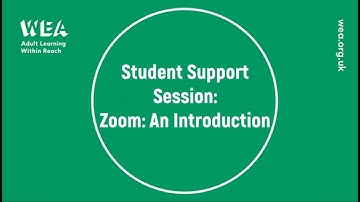 Student Support Session: Zoom - An Introduction 2019
