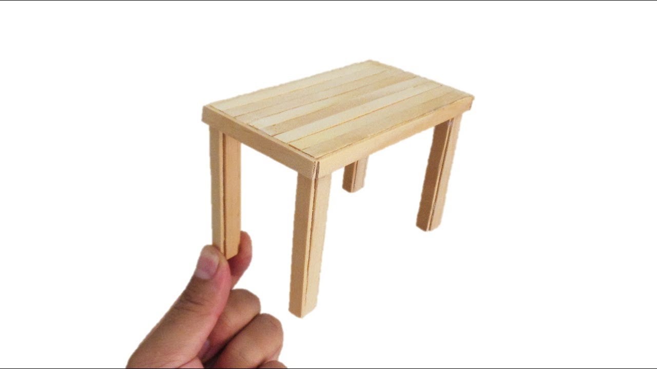 Como Fazer Mini Mesinha com Palitos de Picolé