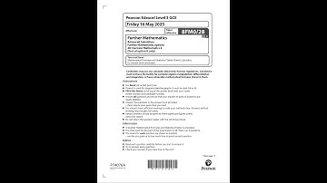 Merged 2025 Pearson EDEXCEL As Level Further MathemATIcs Paper 28 And Mark Scheme 8fm0 28