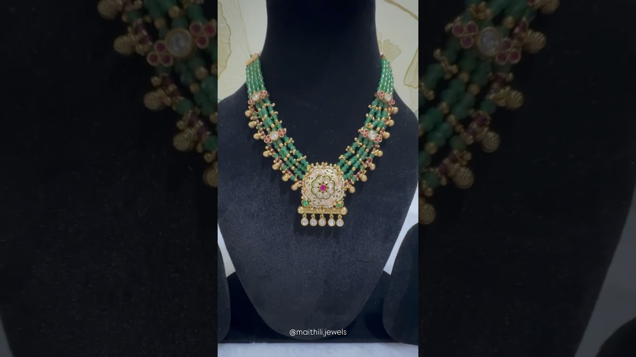Green Beaded Kundan Set🫶🏻