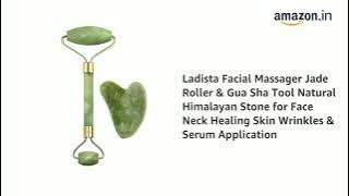 Ladista Facial Massager Jade Roller & Gua Sha Tool Natural Himalayan Stone for Face Neck Healing