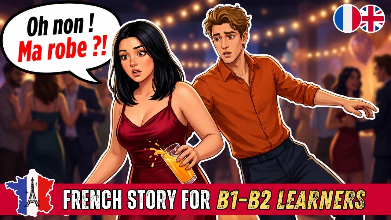 Improve Your French Listening | Intermediate French Story – La Robe Rouge (B1-B2 Level)