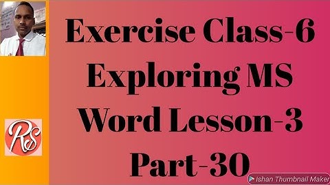 Part 30 computer class 6 lesson 3 Exploring MS Word 2007 exercise