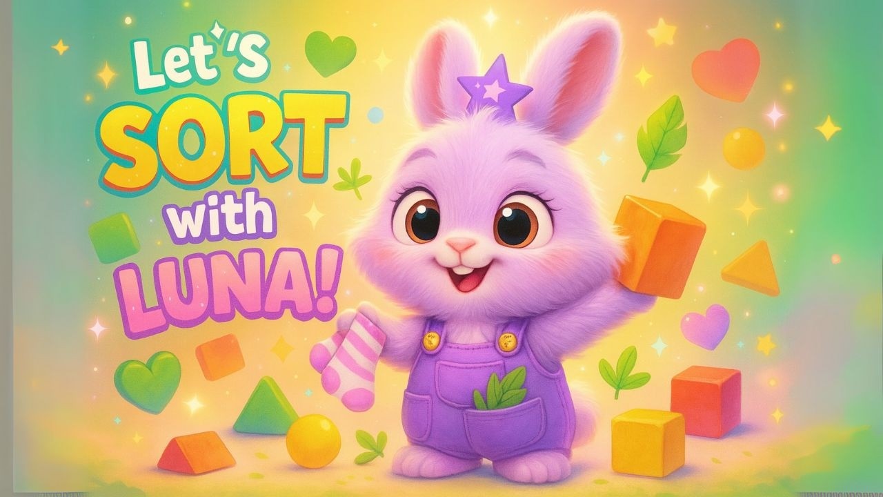 Learn to Sort with Luna | Color, Shape & Size Rhyme for Kids