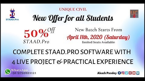 Live STAAD.Pro Class Introduction Demo Speical ||By- Akash Pandey||
