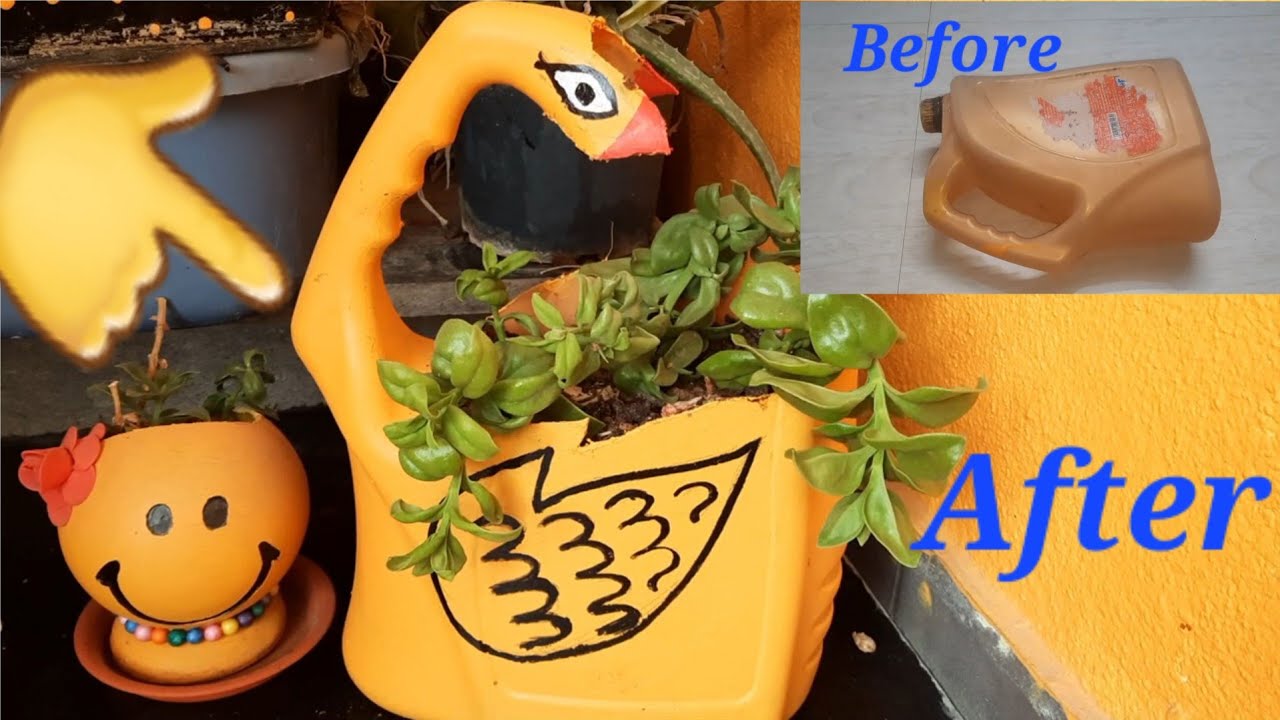 planter from oil can/oil can planter ideas YouTube