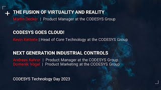 CODESYS Automation Server, Virtual Control, Cloud Based Engineering EN - CODESYS Technology Day 2023