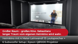 Heimkino mit 4 Meter Leinwand! 13 Lautsprecher   6 Subwoofer Setup | Epson QB1000 Projektor