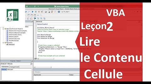 #VBA Leçon 2 : Comment Lire le Contenu d