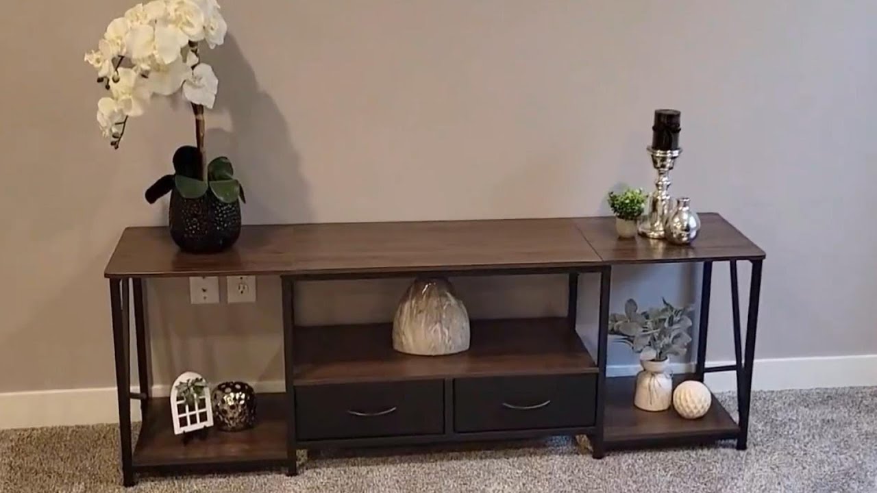 DSNAPE 63" TV Stand for 75 Inch TV – Industrial Entertainment Center with Open Storage Shelves