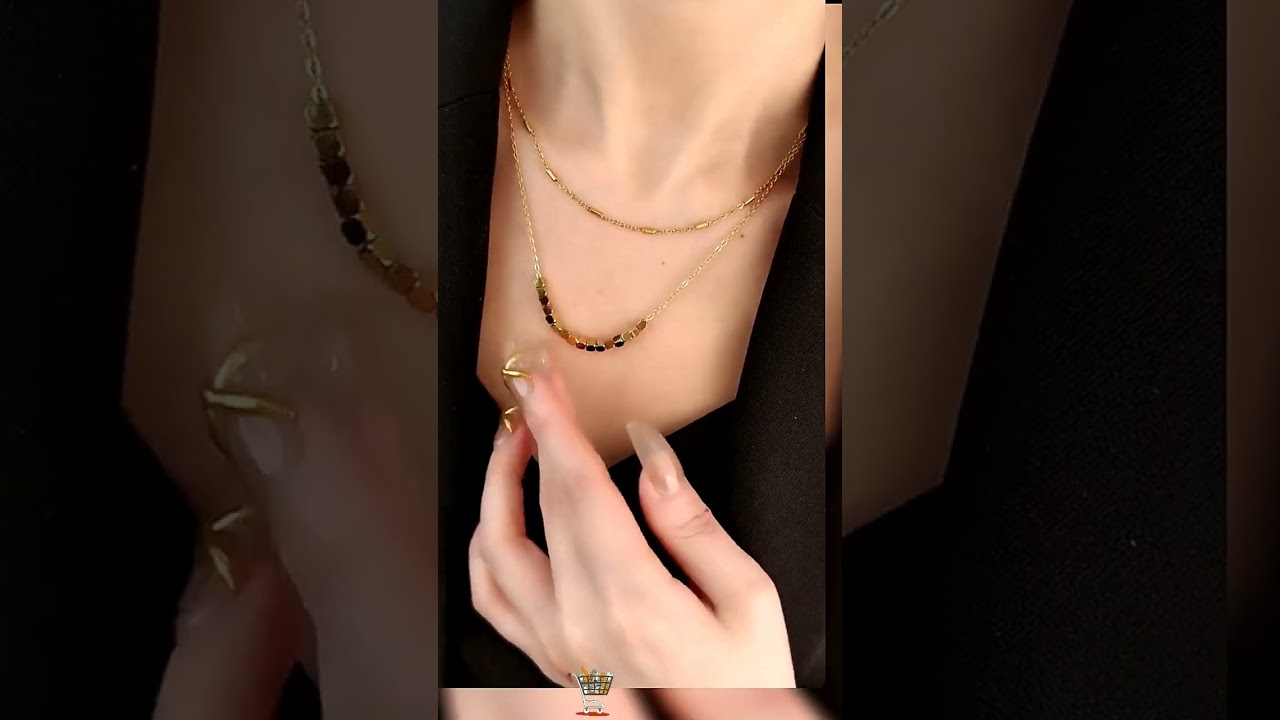 Minimalist Stacked Necklace - 18k Gold Plated Titanium Steel, Eco-Friendly