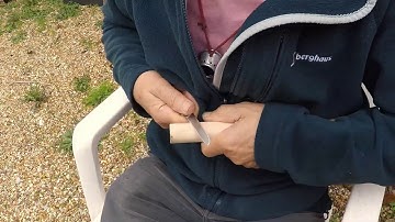 fitting a handle on a garden hoe