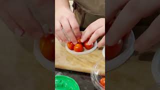 Slice Cherry Tomatoes Like A Pro #tomatoes #slicing #prepping
