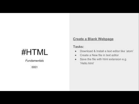 #HTML 0001 - Create a blank Webpage - YouTube