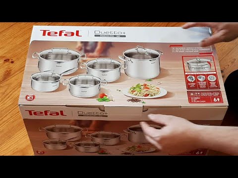 Sada hrnců Tefal Duetto+ , Sada Kastrolů Tefal Duetto , Nerez , Indukce #tefal