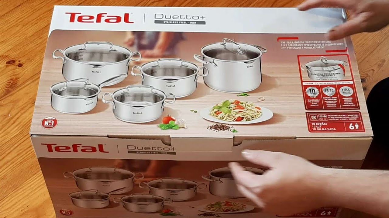 Sada hrnců Tefal Duetto+ , Sada Kastrolů Tefal Duetto , Nerez , Indukce #tefal