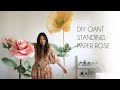 Diy giant standing paper flower how to make big paper rose crafts backdrop pvc pipe stand