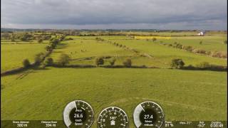Parrot Bebop 2 low level flight with Flight Data overlay Knockbrack Athenry