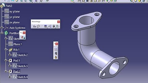 CATIA Part exercise #2 |Rib command| |CATIA V5|