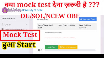 DU OBE MOCK TEST START | NCWEB | JUNE 2021 | DU-SOL | Kya Mock Test Dena Zaruri Hai? | YSC ACADEMY