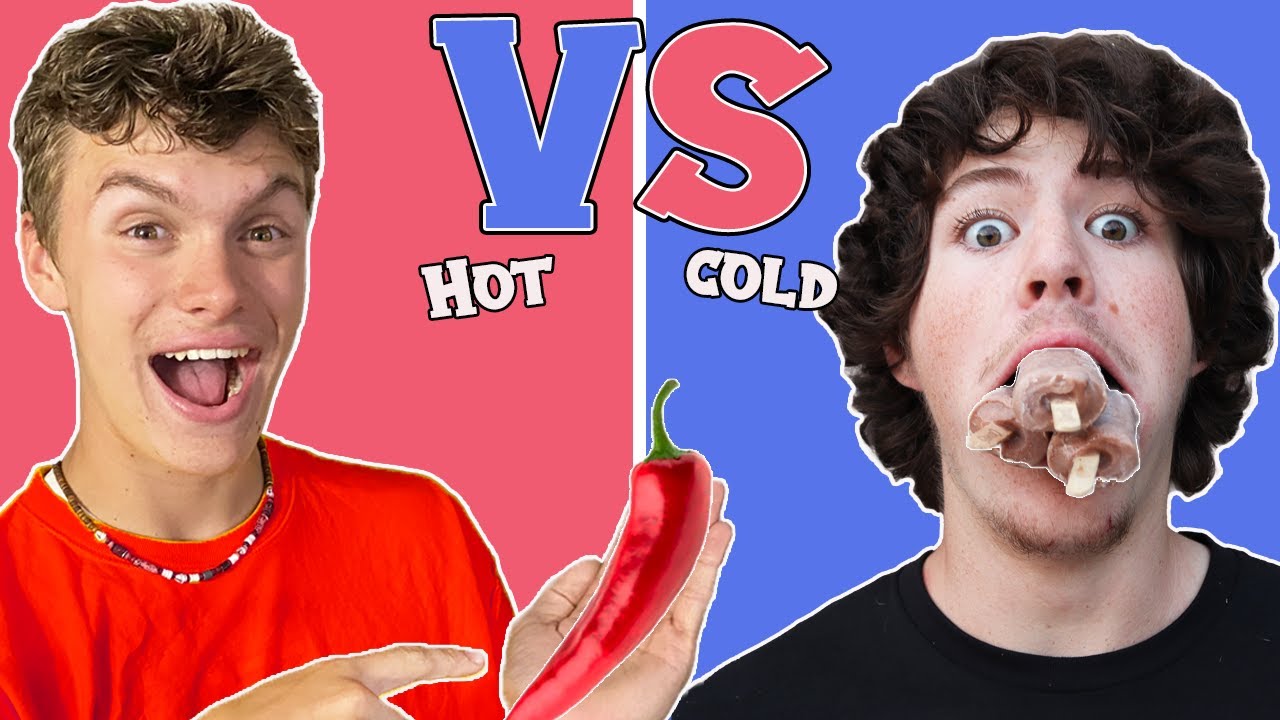 Hot Vs Cold Trick Shot And Food Challenge Youtube 