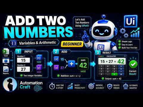 UiPath Add Two Numbers | Variables & Arithmetic for Beginners