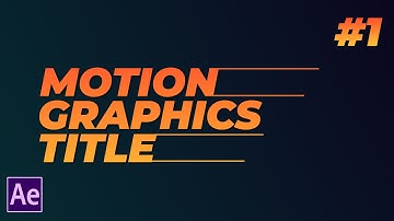 After Effects Tutorial - Typography Motion Text or Title Animation in After Effects | TUTORIAL #1