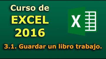 Curso de Excel 2016. 3.1. Guardar un libro trabajo.