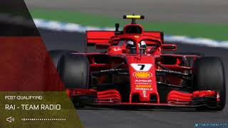 Details Kimi Raikkonen's post-qualifying team radio 2018 German GP Guide