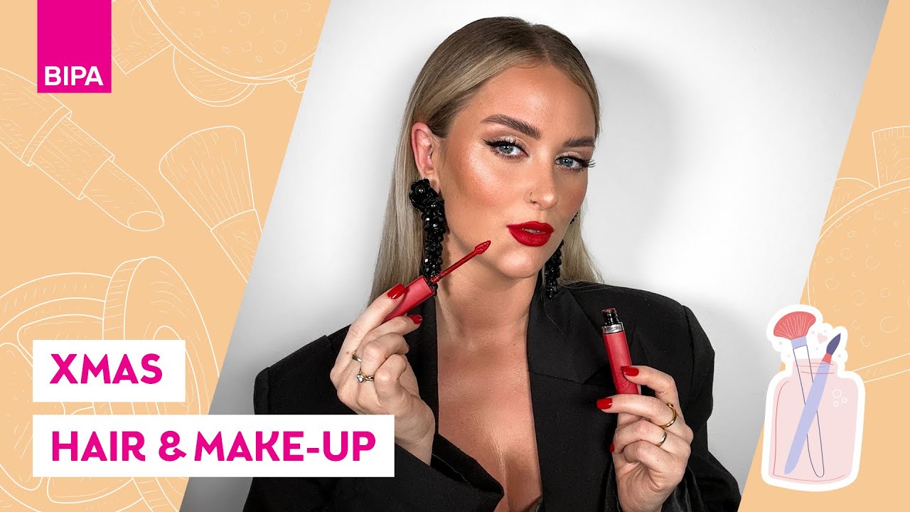 XMAS Get ready with me | Bold Eyeliner Wing & Red Lips - YouTube