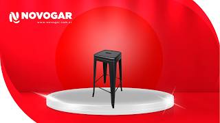 Banqueta Tolix Metálica Negra Mate BC234
