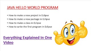 Hello World Program In JAVA Language||How to create a project , package and a new class in Eclipse.