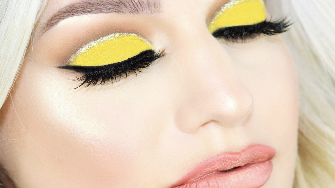 Glamour Glitter Liner Yellow Eye Shadow Makeup Tutorial One