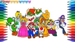 How to Draw Super Mario Characters #200 | Drawing Coloring Pages Videos for Kids