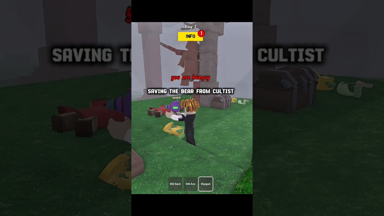 saving the bear from cultist on 99 nights in the forest