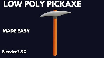low poly pickaxe modeling in blender 2.9x