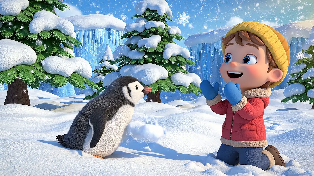 Minecraft Bebé Pingüino Se Deslizó Sobre el Hielo | Canciones Infantiles y Rimas para Niños