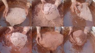 ASMR||Super soft dusty pure red dirt dry+wet