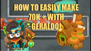 BTD6 (Ranked) Bloonarius - How To Make 70k + For T1 With Geraldo! w/commentary - Another Brick