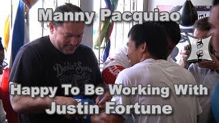 Manny Pacquiao on Return of Coach Justin Fortune; Chokes Photographer + Trains Double End Ball (HD)