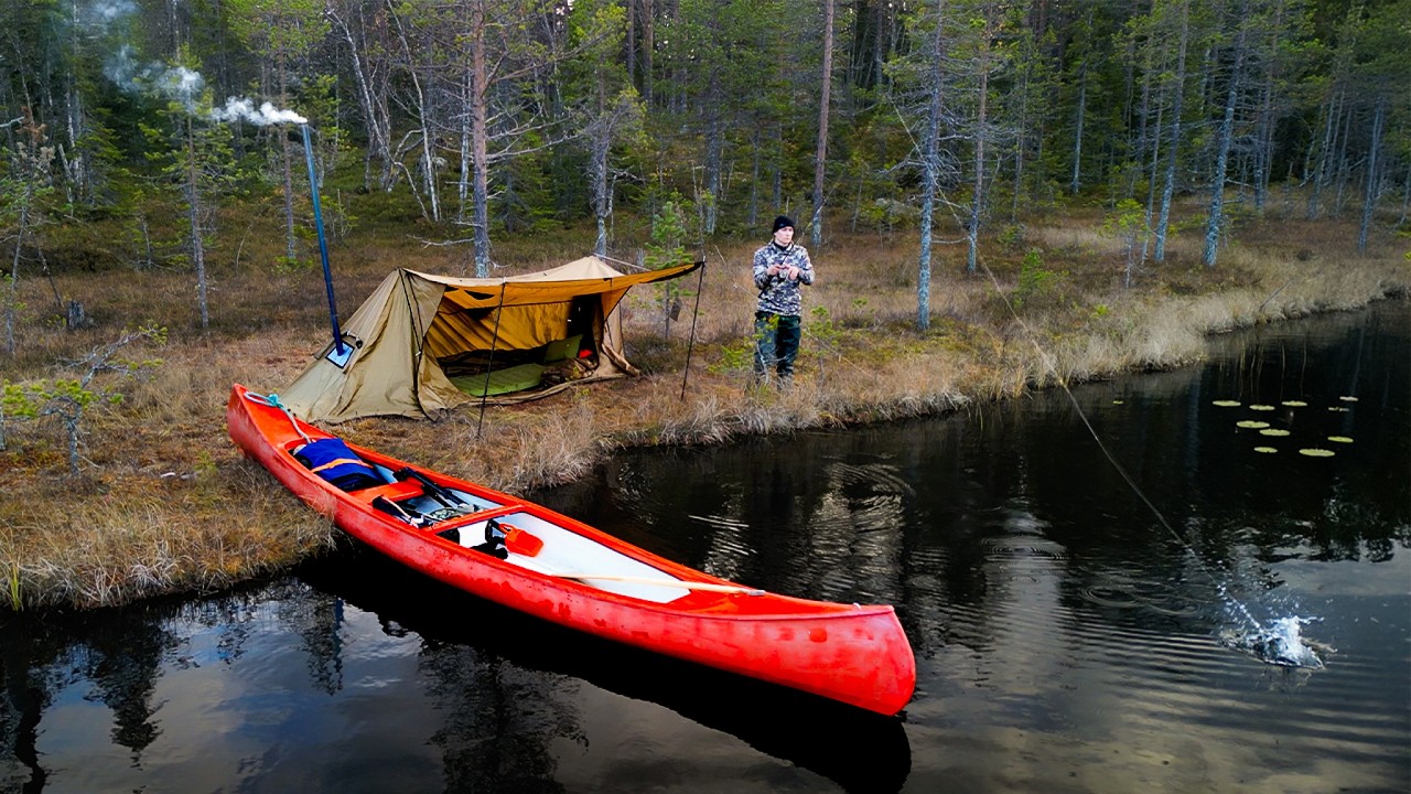 Solo Camping & Fishing Deep in the Nordic Wilderness