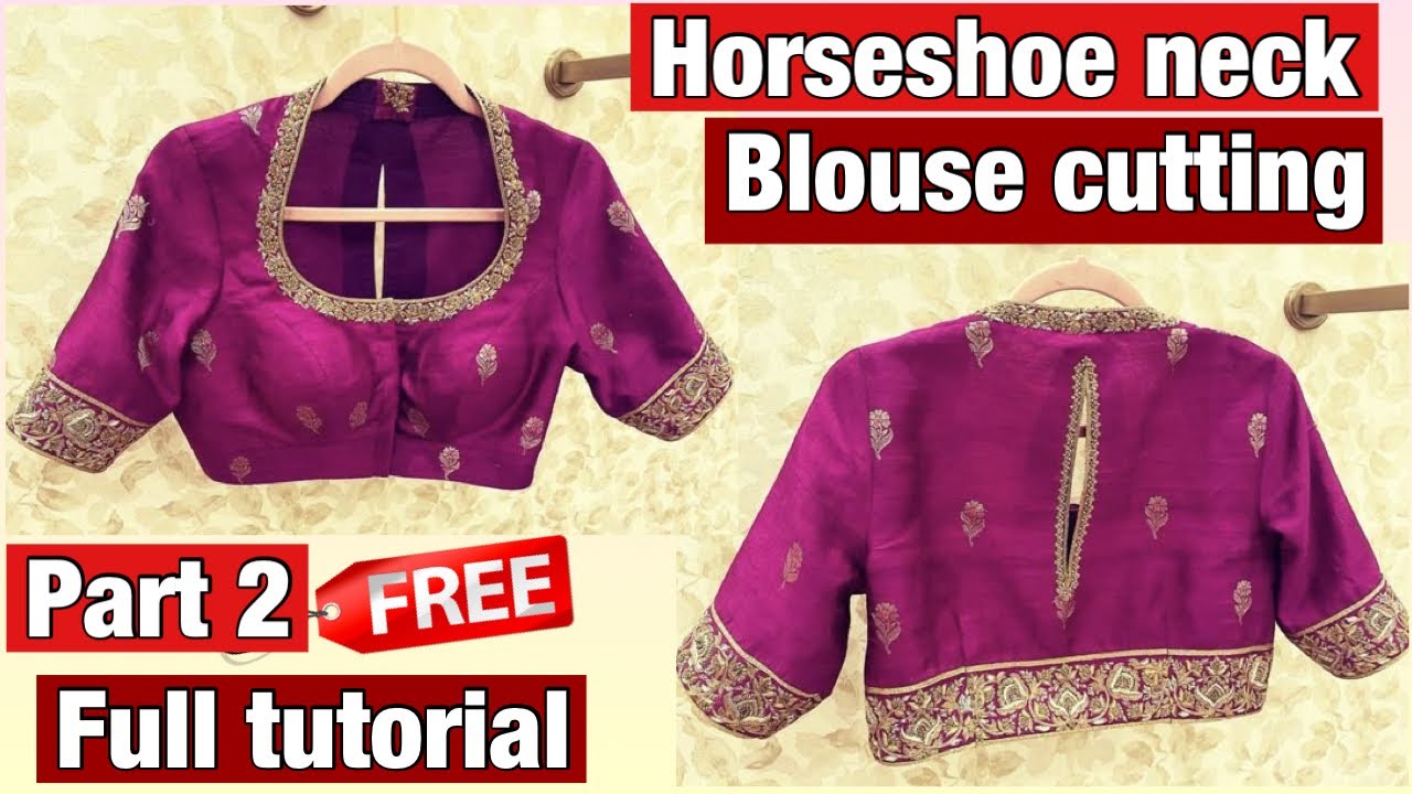 Horseshoe neck blouse cutting and stitching#horsesheoneckblousecuttingandstitching #blouse #fashion