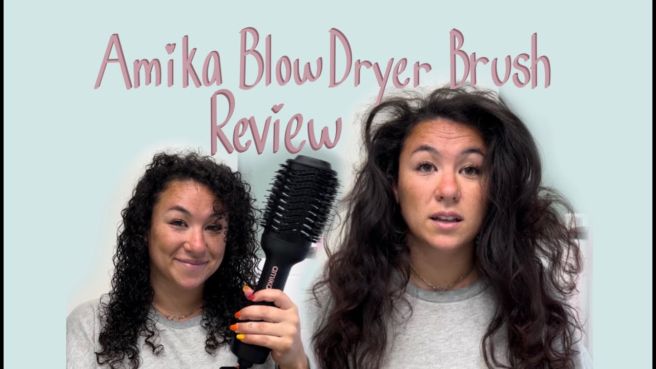 Amika Blow Dryer Brush Review Curly Hair Edition YouTube