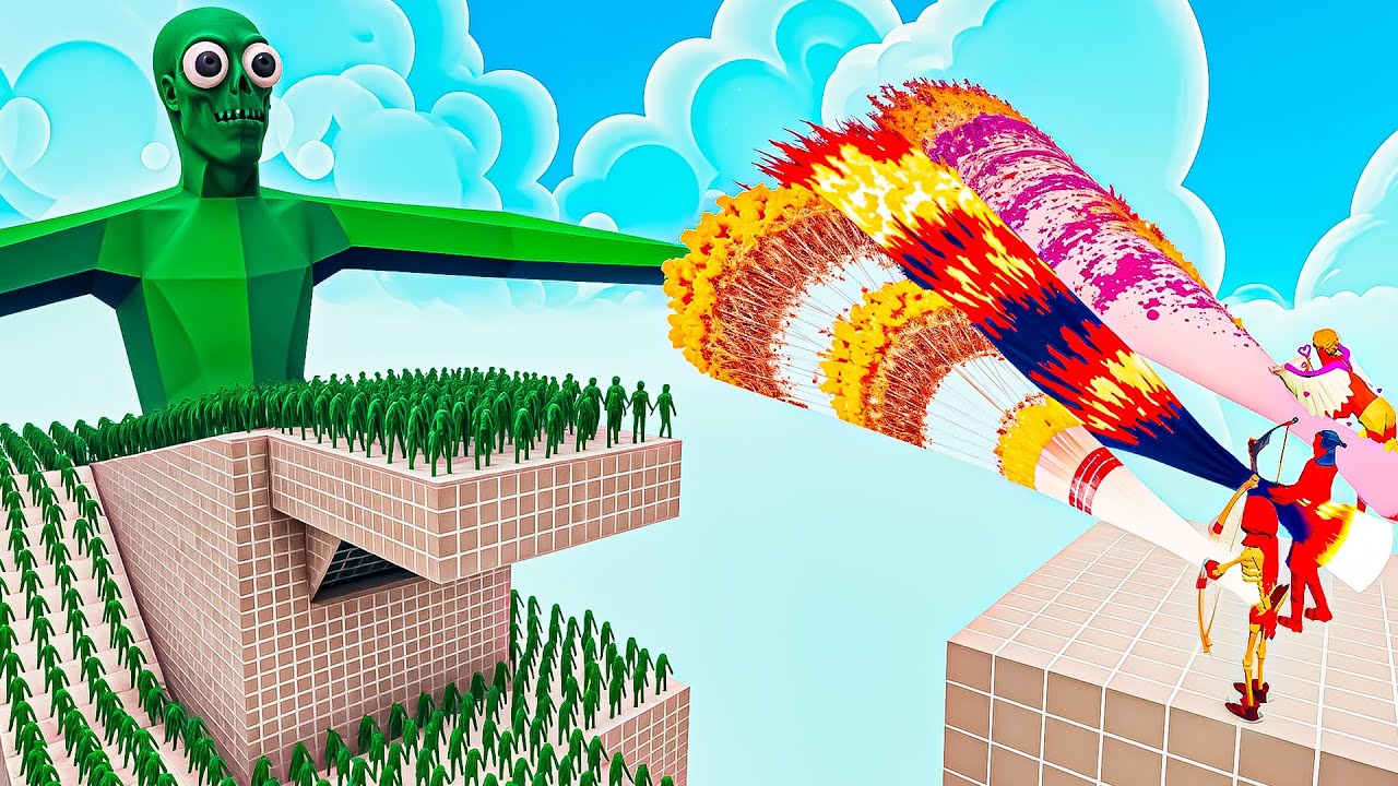 100x ZOMBIE + GIANT vs 3x EVERY GOD - Totally Accurate Battle Simulator TABS