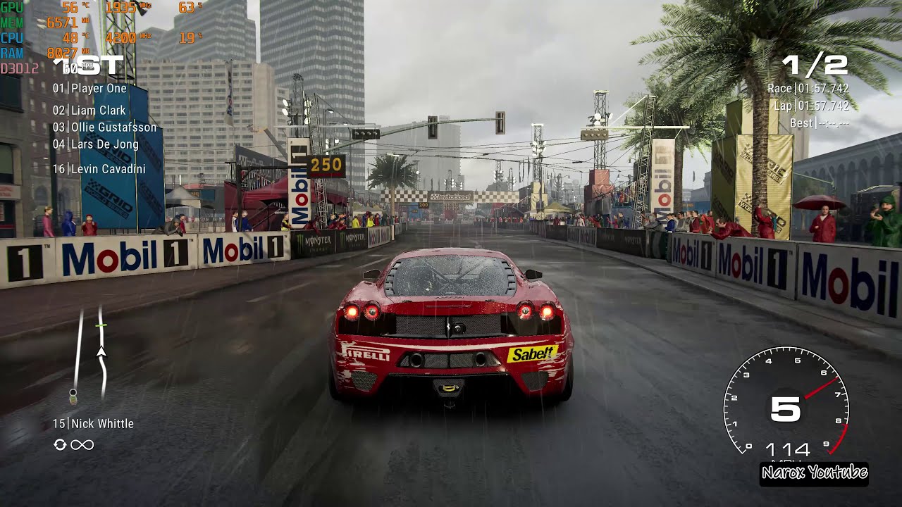 GRID 2019 PC gameplay - Ferrari F430 car - San Francisco circuit race - AMD Ryzen 5 3600 - RTX 2070