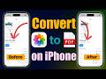 How to Convert Image to PDF in iPhone? Save Photo as PDF